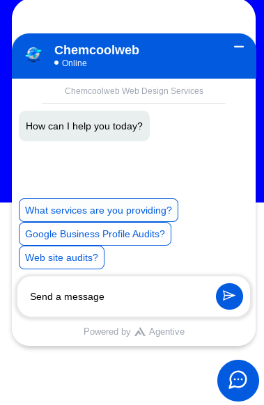 AI Chat Bot head and shoulders female with blue glasses